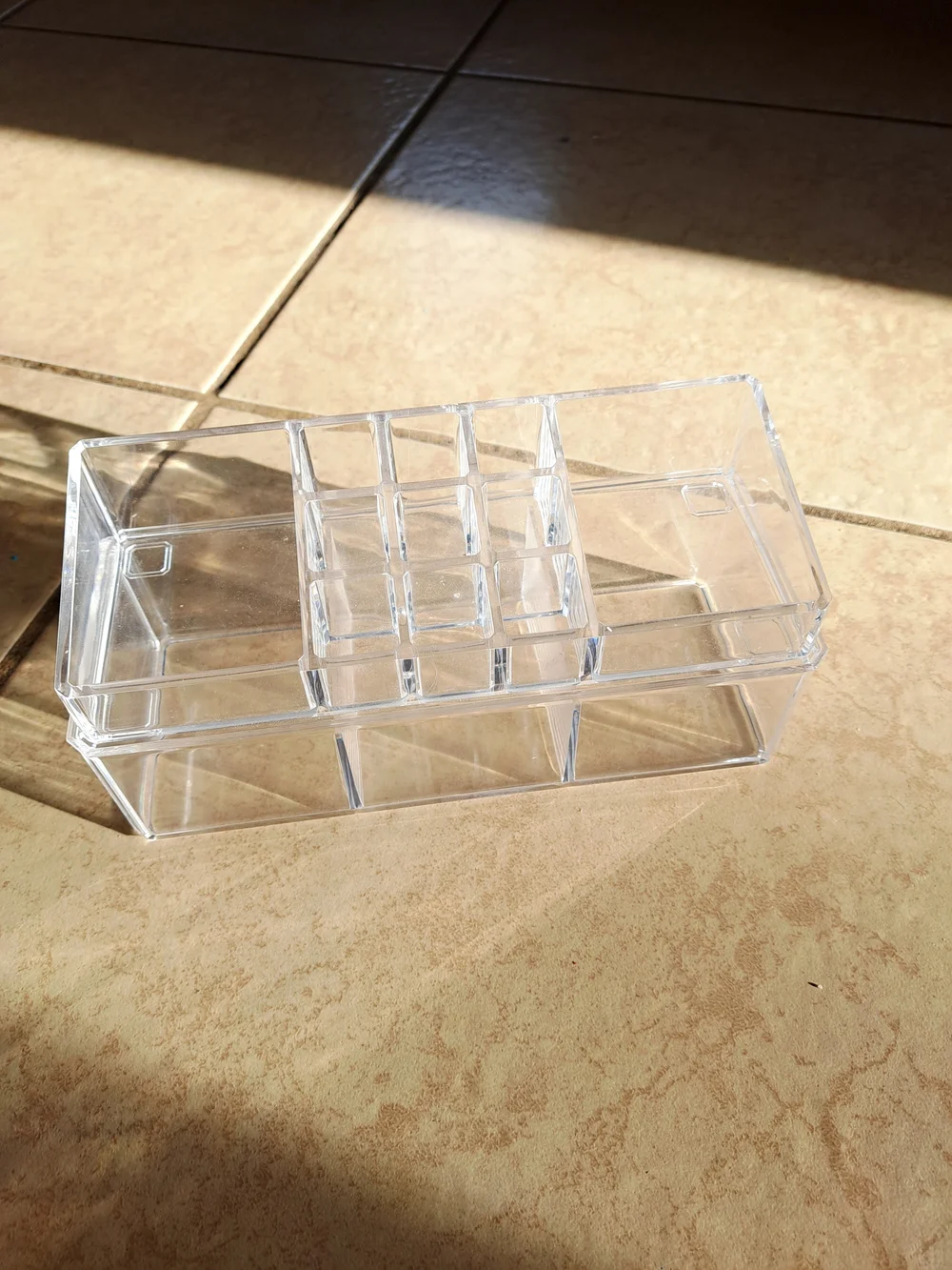 Clear Acrylic Makeup & Desk Organizer Tray - Transparent Storage for Cosmetics